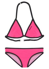 Bench. Kinder Triangel-Bikini, pink, Gr. 122, Polyamid, Bikini-Sets, mit Logoprint an Top und Hose