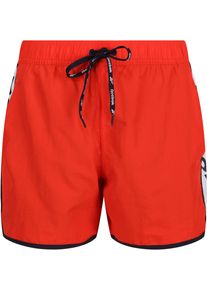 Reebok Herren Badeshorts ""Silvester"", rot, modisch, Gr. M, unifarben mit Farbeinsatz, Microfaser, Obermaterial: 100% Polyester, Badehosen, mit