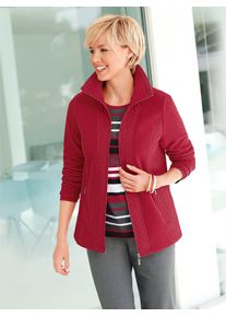 Casual Looks Damen Fleecejacke, rot, Gr. 50, unifarben, 100% Polyester, Jacken