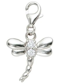 Jobo Damen Charm-Einhänger "Libelle", silber, Silber 925 (Sterlingsilber), Charms, 925 Silber mit Zirkonia