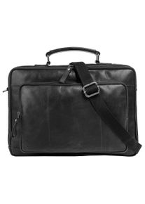 Sansibar Damen Aktentasche, schwarz, Leder, unifarben, leicht glänzend, Taschen, echt Leder