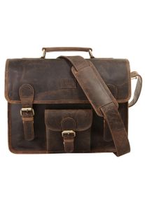 BAGAN Damen Aktentasche, braun, Leder, vintage, Taschen, echt Leder