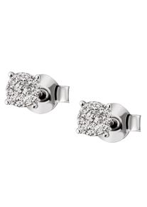 Firetti Damen Paar Ohrstecker "Schmuck Geschenk Gold 585 Ohrschmuck", 0,14 ct SI = kleine Einschlüsse, Weißgold 585-Diamanten, weiß, Weißgold 585,