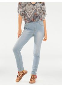 Heine Damen Leggings, blau, Gr. 22, unifarben, 76% Baumwolle, 21% Polyester, 2% Elasthan, 1% Viskose, Hosen