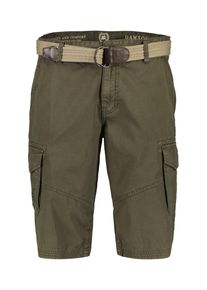 Lerros Herren Bermudas "Lerros Unifarbene Cargobermuda mit Gürtel", grün, Gr. 34, 100% Baumwolle, Hosen