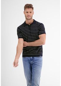 Lerros Herren Poloshirt "Lerros Poloshirt in sommerlich-stylischer Strickoptik", blau, Gr. M, 100% Baumwolle, Shirts