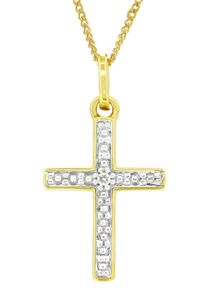 Firetti Damen Ketten-Anhänger "Schmuck Geschenk Gold 333 Halsschmuck Anhänger für Halskette Kreuz", 0,005 ct P2 = erkennbare Einschlüsse, Gelbgold