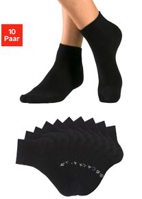 H.I.S. H.I.S Damen Kurzsocken, Gr. 35, schwarz, Baumwollmischung, unifarben, Socken, mit eingestrickten Symbolen