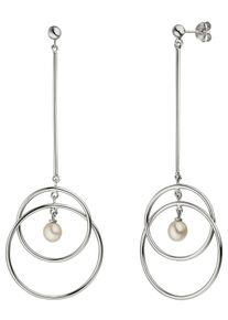 Jobo Damen Perlenohrringe, Silber 925 (Sterlingsilber)-Perlen, silber, Silber 925 (Sterlingsilber), Perlen, Ohrringe, 925 Silber mit 2