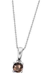 Firetti Damen Kette mit Anhänger "Schmuck Geschenk Gold 375 Gold 585 Halsschmuck Halskette Solitär", Weißgold 585, L: 45cm B: 1mm, braun, Weißgold