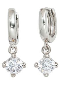 Jobo Damen Paar Creolen, Silber 925 (Sterlingsilber), silber, Silber 925 (Sterlingsilber), Ohrringe, 925 Silber mit Zirkonia