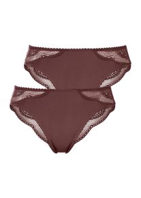 Lascana Damen Brasilslip, Gr. 32, lila, Obermaterial: 88% Polyamid, 12% Elasthan. Spitze: 87% Polyamid, 13% Elasthan, unifarben, Unterhosen, mit
