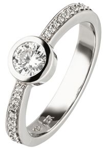Jobo Damen Fingerring, 56, Silber 925 (Sterlingsilber), silber, Silber 925 (Sterlingsilber), Fingerringe, 925 Silber mit 19 Zirkonia