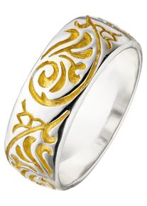 Jobo Damen Silberring, 56, Silber 925 (Sterlingsilber), silber, Silber 925 (Sterlingsilber), Fingerringe, 925 Silber bicolor vergoldet