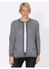 Classic Basics Damen Ajourstrickjacke, schwarz, Gr. 40, unifarben, 100% Polyacryl, Strickjacken