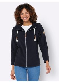 Casual Looks Damen Fleecejacke, blau, Gr. 52, unifarben, 100% Polyester, Jacken
