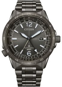 Citizen Herren Automatikuhr "Promaster Mechanical GMT", schwarz, Armbanduhren, Armbanduhr, Herrenuhr, Edelstahlarmband, bis 20 bar wasserdicht