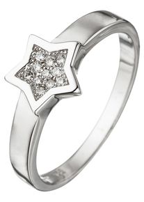 Jobo Damen Silberring "Stern", 62, Silber 925 (Sterlingsilber), silber, Silber 925 (Sterlingsilber), Fingerringe, 925 Silber mit Zirkonia