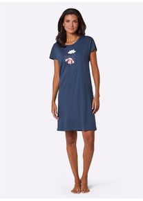 wäschepur WÄSCHEPUR Damen Sleepshirt "Sleepshirts", Gr. 36, bunt, 50% Baumwolle, 50% Modal, bedruckt, gemustert, unifarben, Kleider