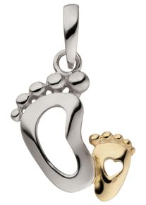 Jobo Damen Ketten-Anhänger "Anhänger Babyfuß", Silber 925 (Sterlingsilber), silber, Silber 925 (Sterlingsilber), Schmuckanhänger, 925 Silber bicolor