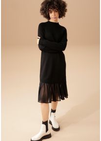 Aniston CASUAL Damen Strickkleid, schwarz, modisch, Gr. 40, unifarben, Feinstrick, Obermaterial: 52% Viskose, 26% Polyester, 22% Polyamid. Besatz: