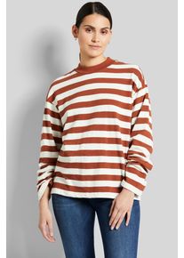 Bugatti Damen Langarmshirt, braun, casual, Gr. XXL, gestreift, 100% Baumwolle, Shirts, mit Ringelmuster