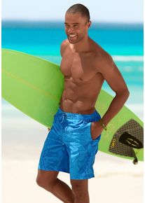 Chiemsee Herren Badeshorts, blau, Gr. M, bedruckt, Microfaser, Polyester, Badehosen, mit tollem Alloverdruck