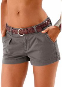 Lascana Damen Shorts, grün, casual, Gr. 34, unifarben, Denim/Jeans, Obermaterial: 98% Baumwolle, 2% Elasthan, Hosen, aus Baumwollstretch mit Taschen,