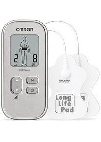 Omron TENS-Gerät "E3 Intense HV-F021-ESL", silber, B:5,2cm H:2,5cm L:11,2cm, Elektro-Muskel-Stimulationsgeräte, Schmerztherapiegerät