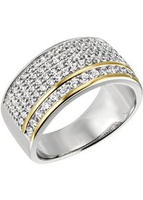 Firetti Damen Fingerring "Schmuck Geschenk Silber 925 Silberring Ring Bicolor", 54, Silber 925 (Sterlingsilber), 6mm, gold, Silber 925