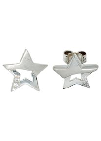 Jobo Damen Paar Ohrstecker "Stern", Silber 925 (Sterlingsilber), silber, Silber 925 (Sterlingsilber), Ohrringe, 925 Silber mit 4 Zirkonia