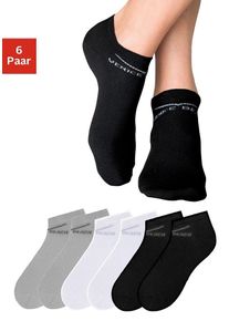 Venice Beach Damen Sneakersocken, Gr. 31, schwarz-weiß, Polyamid, Baumwolle, Elasthan, uni und meliert, Socken, perfekte Passform durch LYCRA-Anteil