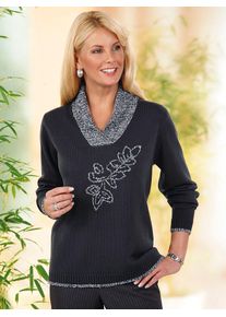 Classic Basics Damen Strickpullover "Pullover", grau, Gr. 48, unifarben, 93% Polyacryl, 5% Polyester, 2% Lurex, Pullover