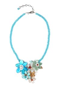 Allgäu Rebell ALLGÄU REBELL Damen Kette mit Anhänger "Norah", blau, Basic, Glas, Halsketten, mit Glasperlen
