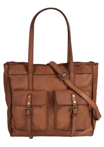 Samantha Look Damen Shopper, braun, Leder, vintage, Taschen, echt Leder, Made in Italy