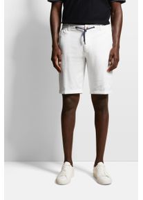 Bugatti Herren Bermudas, weiß, casual, Gr. 50, 55% Baumwolle, 44% Leinen, 1% Elasthan, Hosen, mit Kordelzug