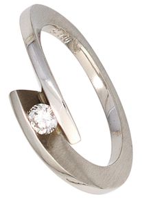 Jobo Damen Solitärring "Ring mit Diamant 0,15 ct.", 54, SI = kleine Einschlüsse, Platin 950-Diamanten, grau, Platin 950, Diamanten, Fingerringe, 950