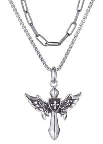 Firetti Damen Kette mit Anhänger "Schmuck Geschenk Wings", Edelstahl, L: 45cm, schwarz, Edelstahl, Halsketten