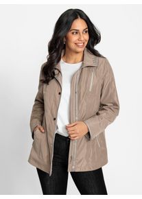 Inspirationen Damen Parka, beige, Gr. 22, unifarben, 100% Polyester, Jacken