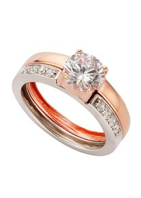 Firetti Damen Fingerring "Schmuck Geschenk Silber 925 Silberring "in Liebe"", 17, Silber 925 (Sterlingsilber), 7mm, rosa, Silber 925