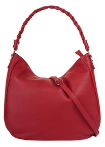 Samantha Look Damen Henkeltasche, rot, Leder, unifarben, leicht glänzend, Taschen, echt Leder, Made in Italy