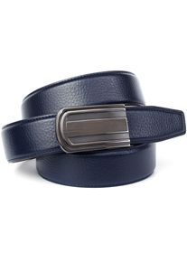 Anthoni Crown Damen Ledergürtel, blau, Gr. 85, unifarben, Leder, Gürtel, in Hirschprägung mit Bicolor-Schließe
