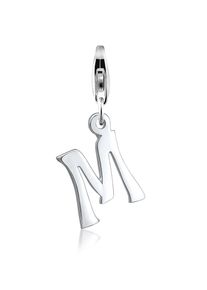 NENALINA Damen Charm-Einhänger "Buchstabe Anhänger Initialen Modern 925 Silber", M, M, silber, Silber 925 (Sterlingsilber), Charms