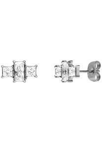 PURELEI Damen Paar Ohrstecker "Schmuck Geschenk Pretty Ohrringe, 2112", Edelstahl, silber, Edelstahl, Ohrringe, mit Zirkonia (synth.)