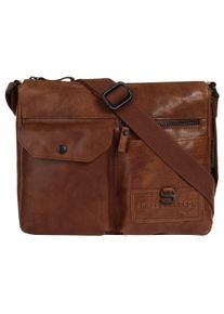 SPIKES & SPARROW Damen Umhängetasche "SHOULDER BAG", SPIKES & SPARROW, braun, Leder, unifarben, leicht glänzend, Taschen, echt Leder