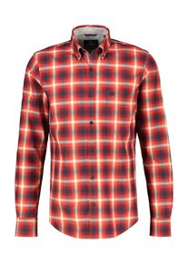 Lerros Herren Karohemd "Lerros Langarmhemd, Fischgratstruktur, kariert", rot, Gr. S, 100% Baumwolle, Hemden