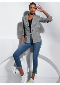 CRÉATION L CREATION L Damen Jackenblazer "Blazer", schwarz-weiß, Gr. 36, 65% Polyester, 33% Viskose, 2% Elasthan, Blazer