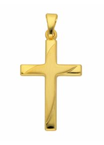 Adelia´s ADELIA ́S Damen Ketten-Anhänger "585 Gold Kreuz Anhänger", Damen, Gelbgold 585, gold, Gelbgold 585, Schmuckanhänger, Goldschmuck für Damen & Herren