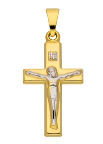 Adelia´s ADELIA ́S Damen Ketten-Anhänger "333 Gold Kreuz Anhänger Korpus", Weißgold 333, gold, Weißgold 333, Schmuckanhänger, Goldschmuck für Damen & Herren