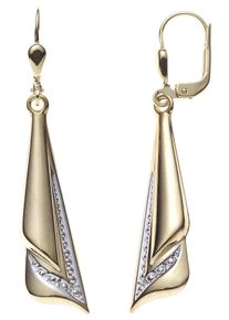 Jobo Damen Paar Ohrhänger, Gelbgold 333, gold, Gelbgold 333, Ohrringe, 333 Gold bicolor